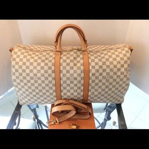 Louis Vuitton Bandouliere Keepall Damier Azur 55